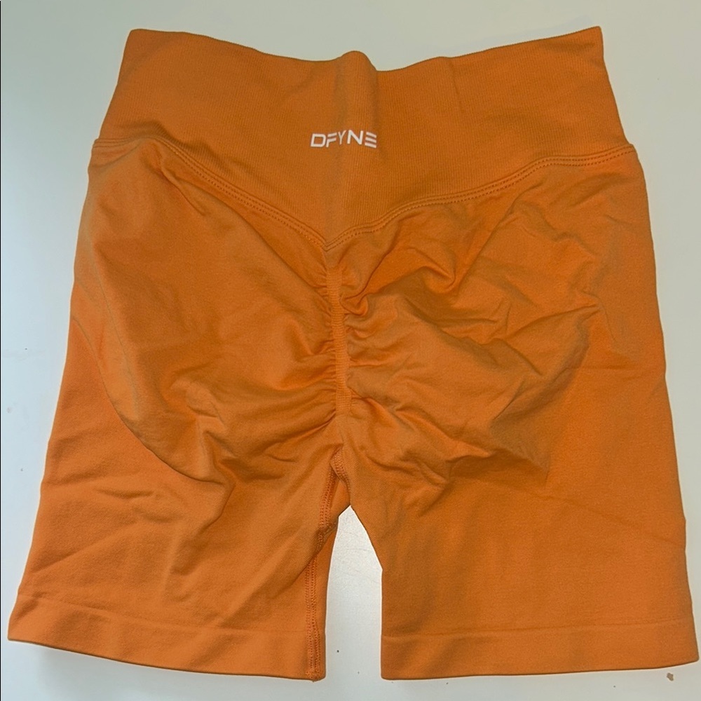 DFYNE Orange High-Waisted Shorts